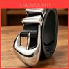 Fashion Pu Belt For Women With Silver Buckle And Fanshaped Design For Casual Wear