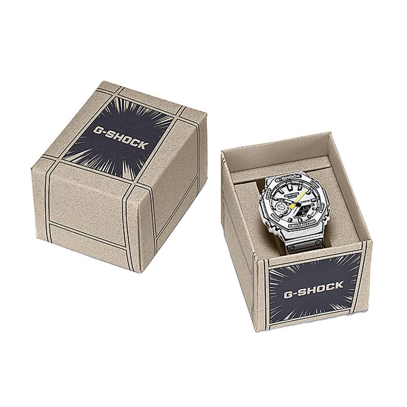 CASIO Unisex Liquid Crystal/Analog Dual Display Series White Watch GA-2100MNG