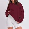 Women's Fashion Casual Solid Color Autumn And Winter Loose Round Neck With Pocket Pullover Sweatshirt Top
