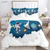 Cartoon Space Astronaut All Season Duvet Cover Comforter Bedding Sets Soft Quilt Cover and Pillowcases Single/Double/Queen/King