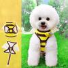 Cute Dog Bee Chest Harness And Leash Set For Small Cats Dogs Breathable Mesh With Wings Vest Harness Costume Style Kitten Puppy