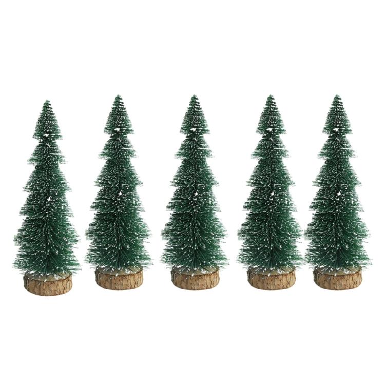 Snow Sprinkled Christmas Tree Collection Festival Tabletop Christmas Tree Set with Snow Detail for Seasonal Decoration