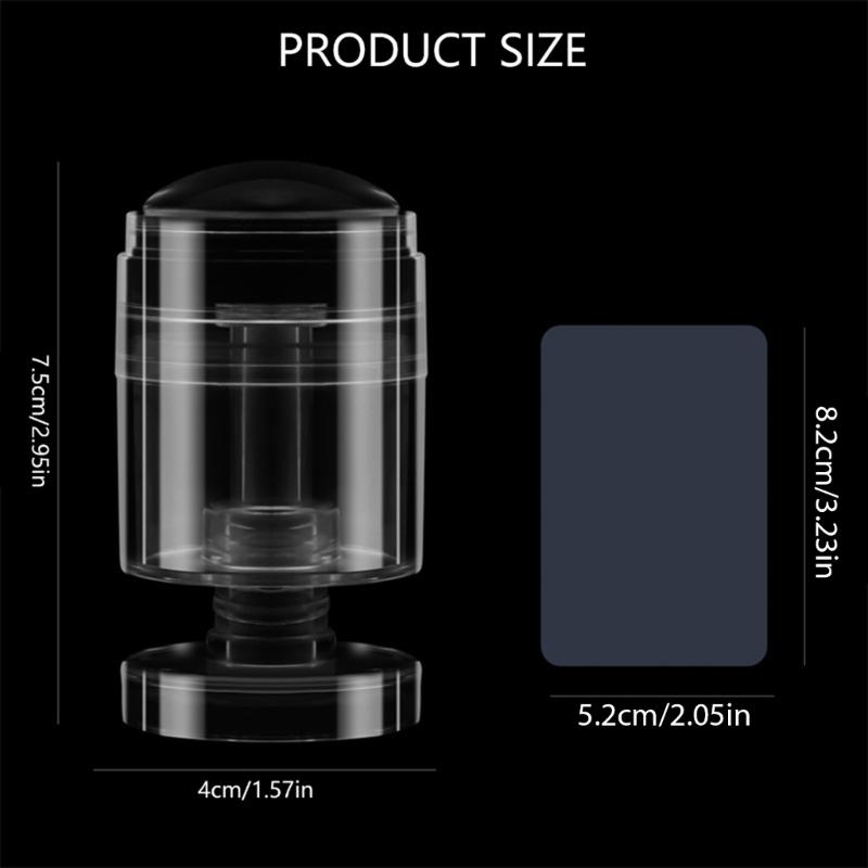 Nail Stamper French Tip Nail Stamp Rotatable Nail Art Stamper Clear Silicone Nail Stamping Jelly Stamper Nails Art Tool