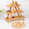 Wooden Three-Tier Tray Stand for Home & Kitchen – Stackable Fruit Dessert Display Organizer