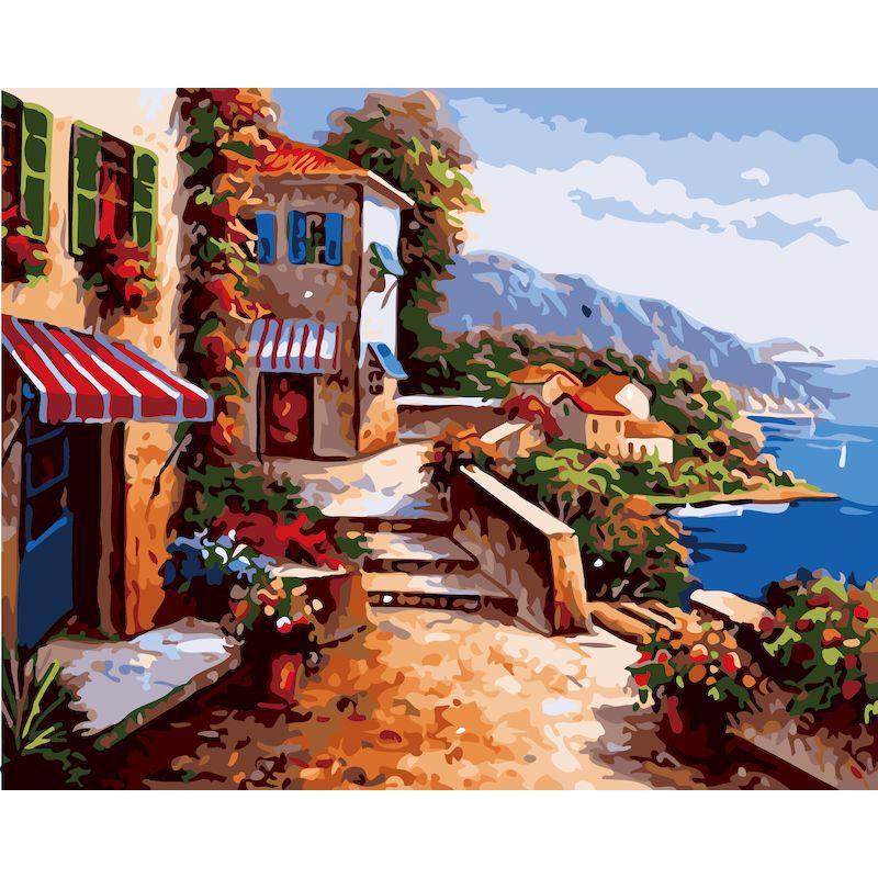 DIY Harbor Painting Kit - 40x50cm Digital Oil Painting Set