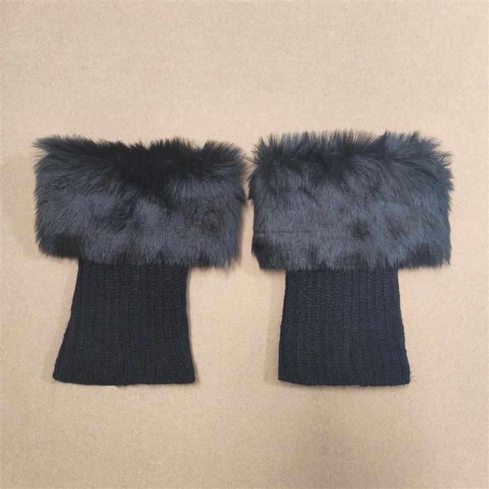 Solid Color Faux Fur Leg Warmers Thick Warm Foot Sleeve Y2k Style Fuzzy Foot Covers Boot Toppers