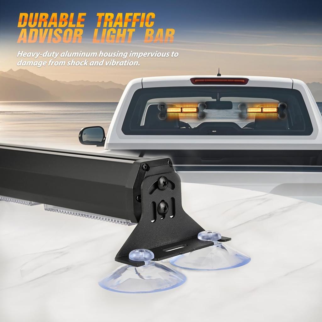 Nilight 40LED Amber Emergency Strobe Traffic Advisor Light Bar with Suction Cups Dash Safety Warning Hazard Flashing Lights Interior Front/Rear