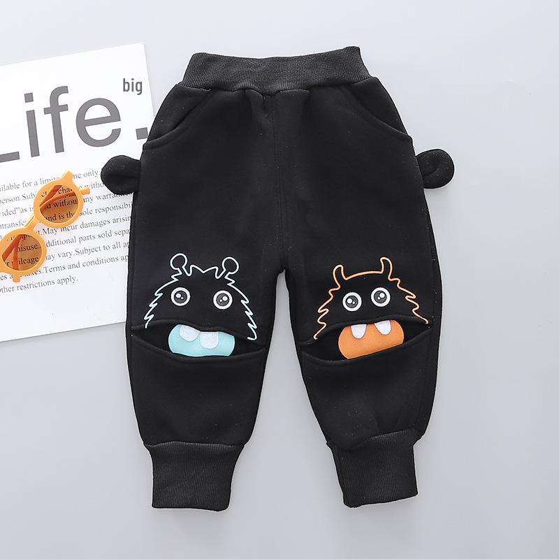 "2024 Kids' Cute Cartoon Cotton Velvet Winter Sports Pants"