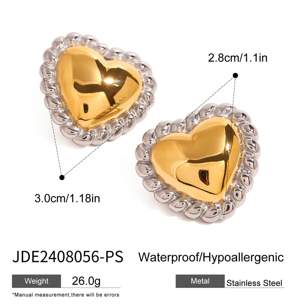 European and American Stainless Steel Love Stud Earrings Niche Wind Earrings Titanium Steel Earrings