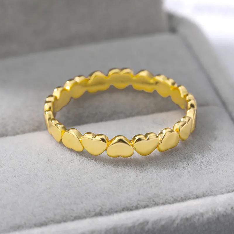 Cute Simple Heart Rings for Women Men Stainless Steel Gold Color Love Finger Rings Couple Wedding Jewelry Christmas 2026 Gift