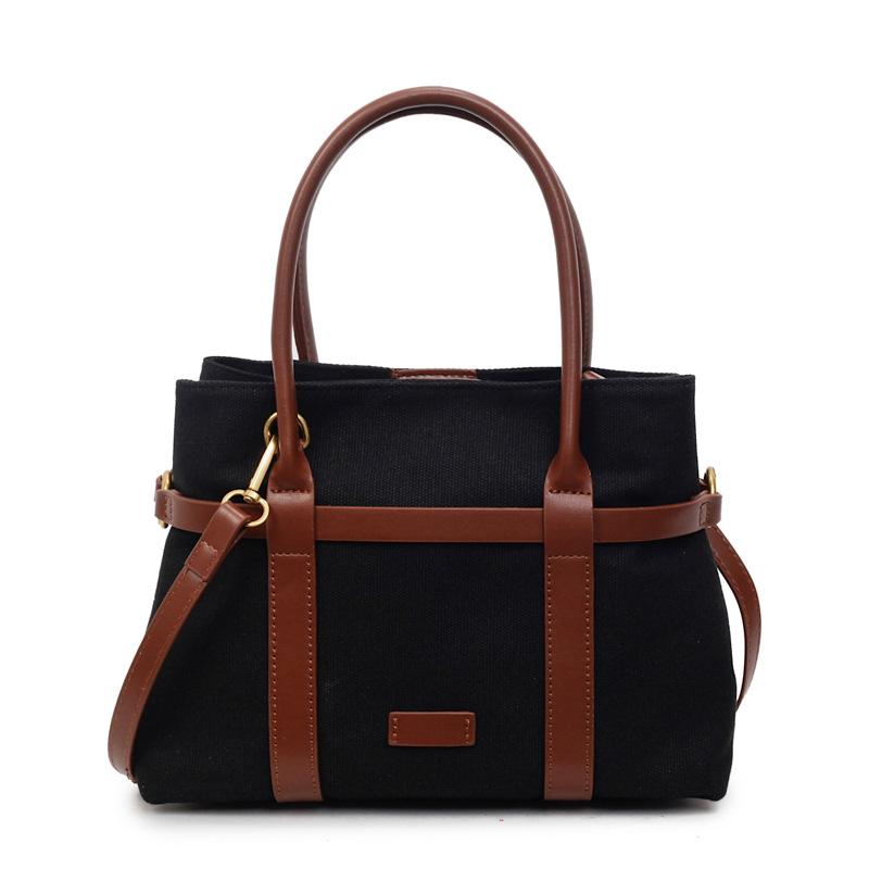 

Retro light luxury canvas tote bag women s 2026 spring new texture niche shoulder messenger bag 26*13*19