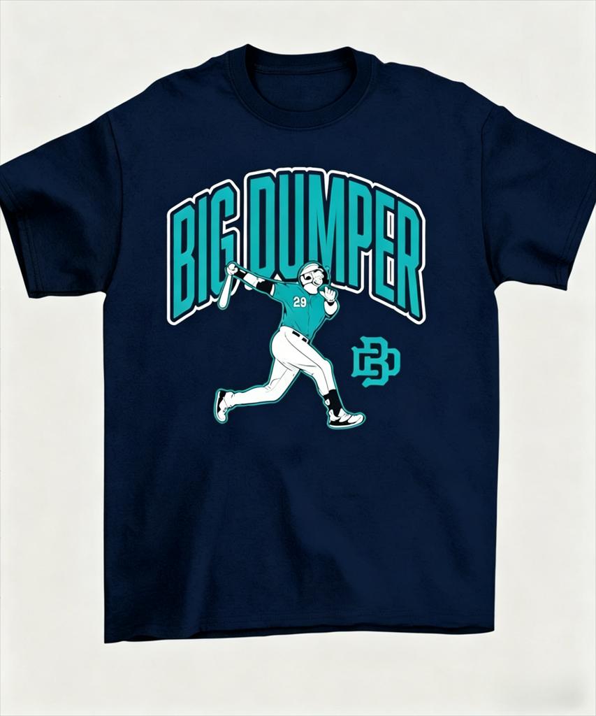 Cal Raleigh Big Dumper Tshirt Seattle Mariners Baseball Graphic Tee Unisex WOMEN Casual Cotton Short Sleeve Tops