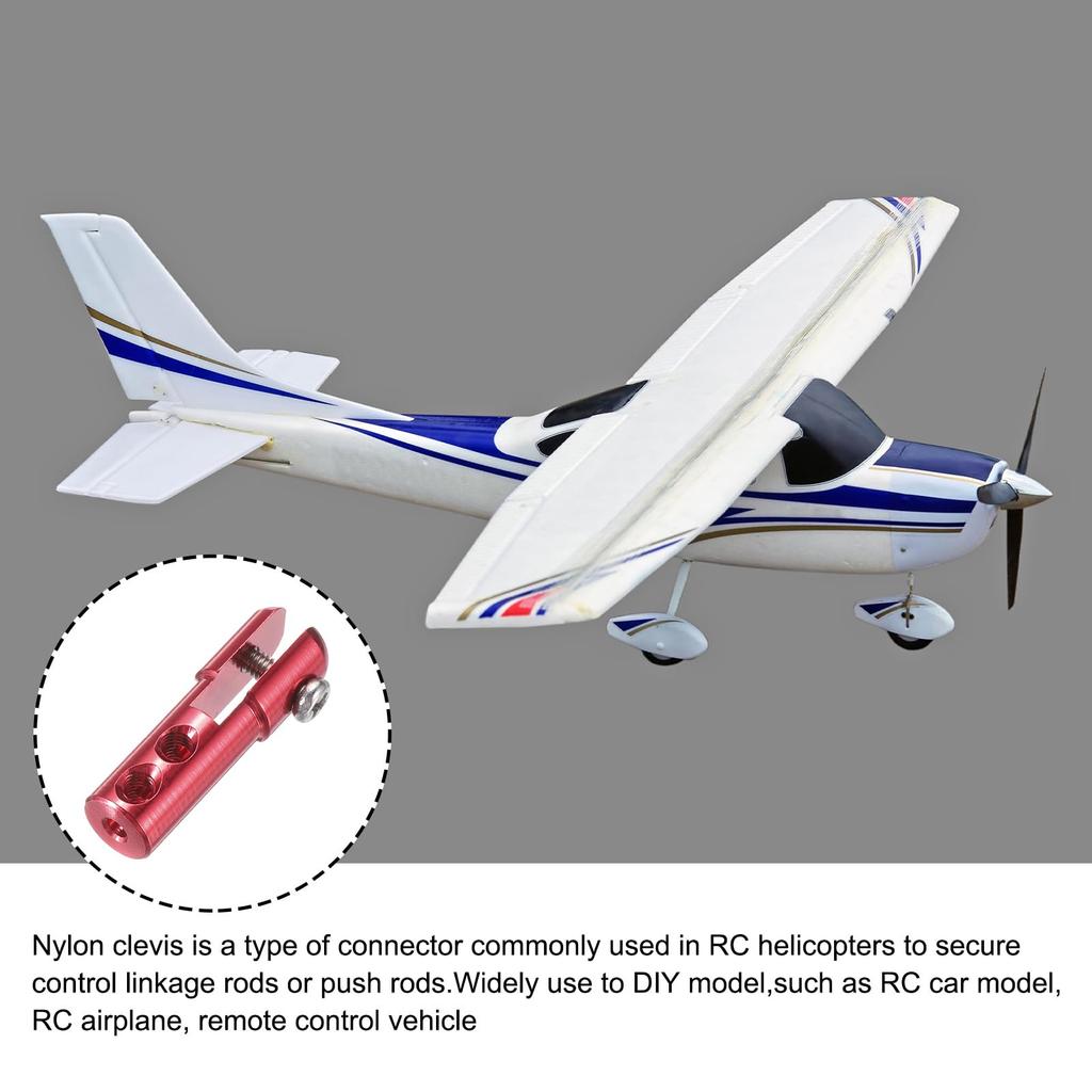 uxcell 1pc Metal Clevis M2 Thread Aluminum Alloy Clevis Servo Horn Tie Rod Chuck Connector Replacement with Screws for RC Airplane Car Helicopter