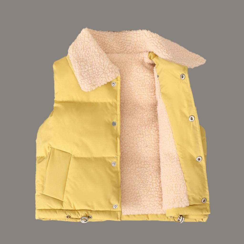 Children's Casual Solid Color Fleece And Thickened Vests For Boys And Girls
