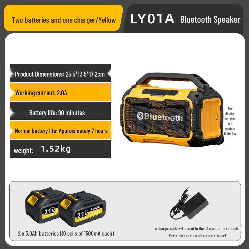 21V Bluetooth-Lautsprecher: Tragbarer Outdoor-Subwoofer mit langer Akkulaufzeit, hohem Volumen und überlegener Klangqualität.