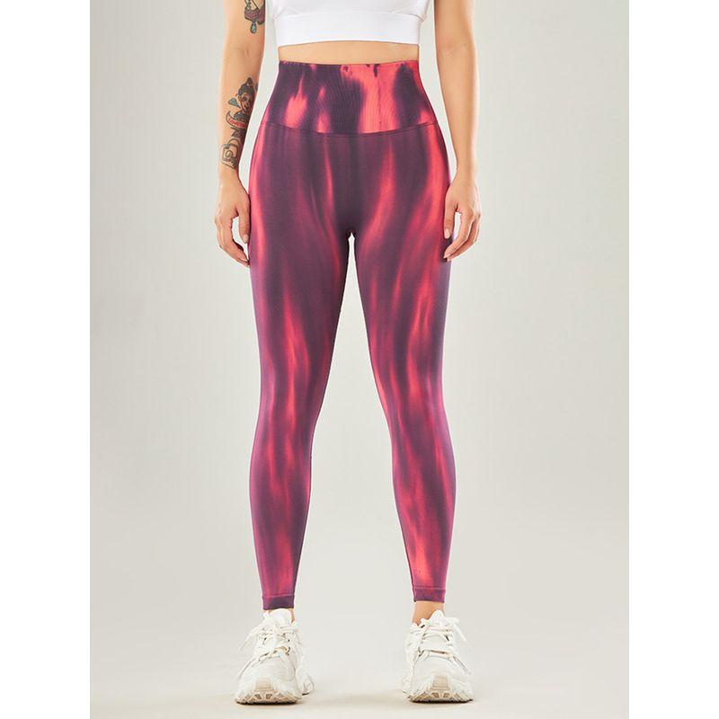 Fashion Tie-Dyed Abdominal-Shaping High Waist Outer Wear Autumn Fitness Pants
