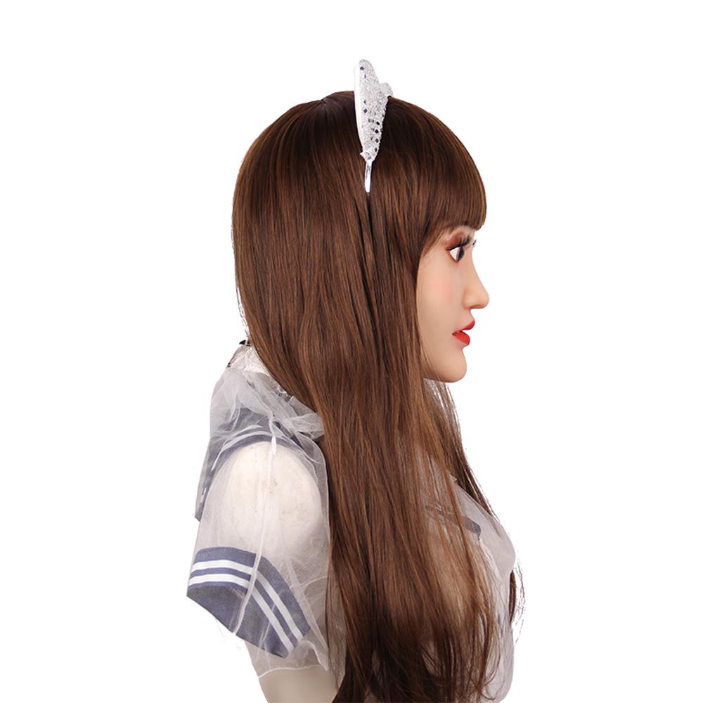 Maschera Cosplay Realistica in Lattice da Donna per Halloween, Maschera Integrale in Lattice per Feste in Costume, Accessori Cosplay per Crossdresser
