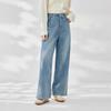 IEF/Aiyifu Plus Size 2025 Autumn Korean Style Denim Wide-Leg Pants