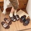 Thick bottom fluffy slippers women wear 2025 autumn and winter new fashion Internet celebrity leisure fairy style lamb wool one-word drag