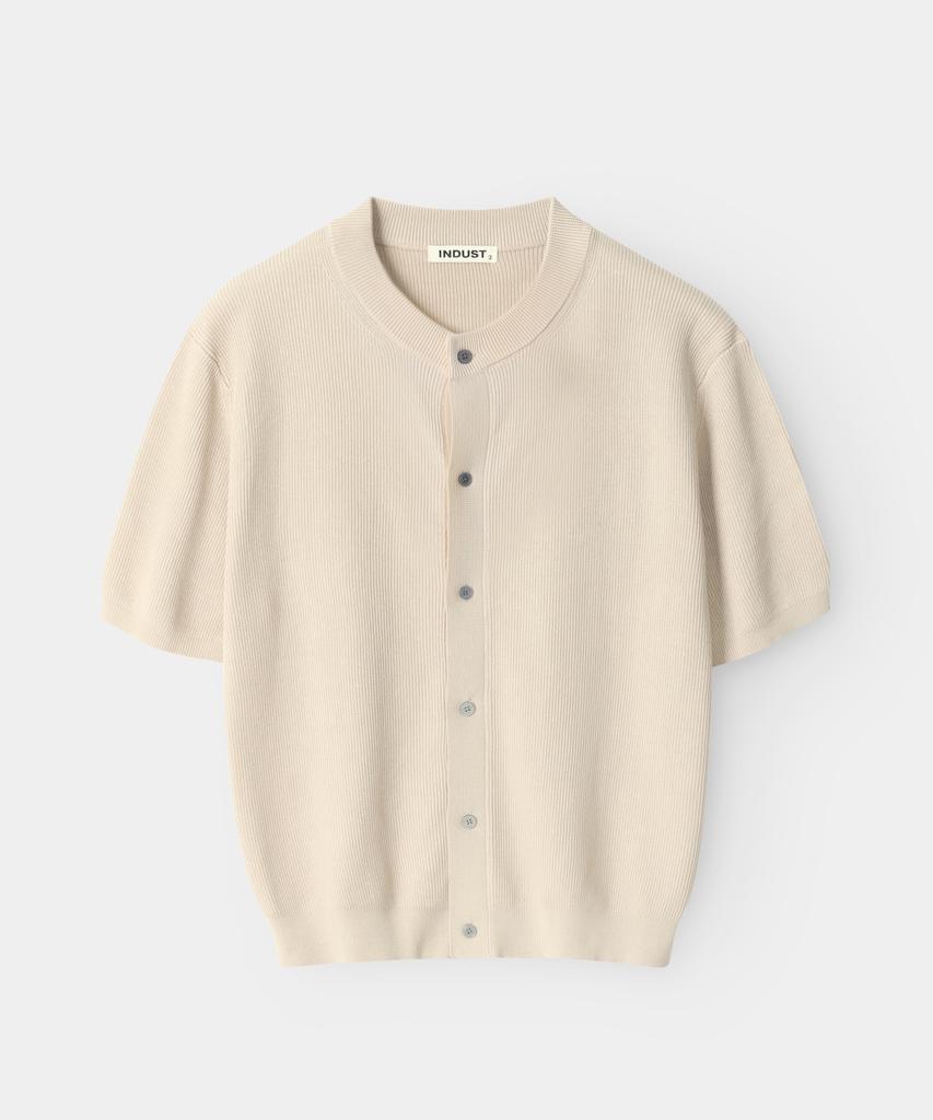 INDUST Crop Muscle Round Half Cardigan_4 Colors