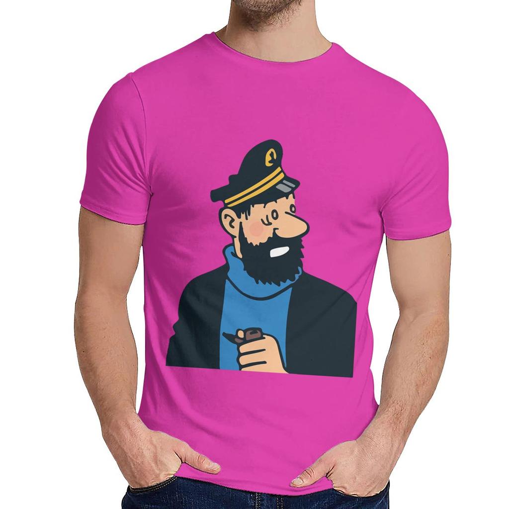 Natural Cotton Captain Haddock The Adventures Of Tintin T Shirt Unisex Design Leisure Fashion O