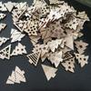 50Pcs Christmas Tree Wood Ornaments Cartoon Card DIY Party Decoration Santa Claus Snowflake Home Craft Supplies