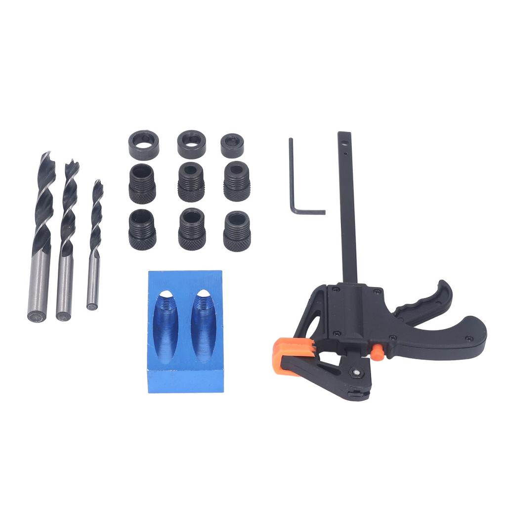 15 Stück Taschenlochbohrlehre 15 Grad Aluminiumlegierung Schräglochbohrwerkzeug für Holzbearbeitung