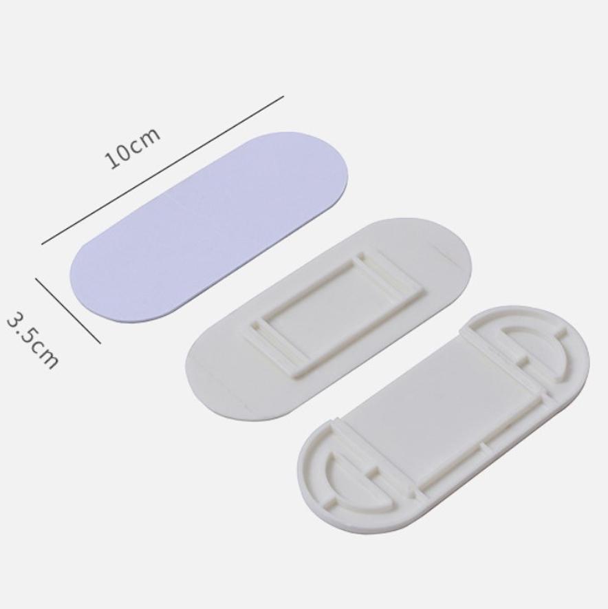 4/2/1 Pairs Wall-mounted Self-adhesive Socket Fixer Cable Organizer Seamless Punch-free Sticker Holder Wall Power Strip Holders