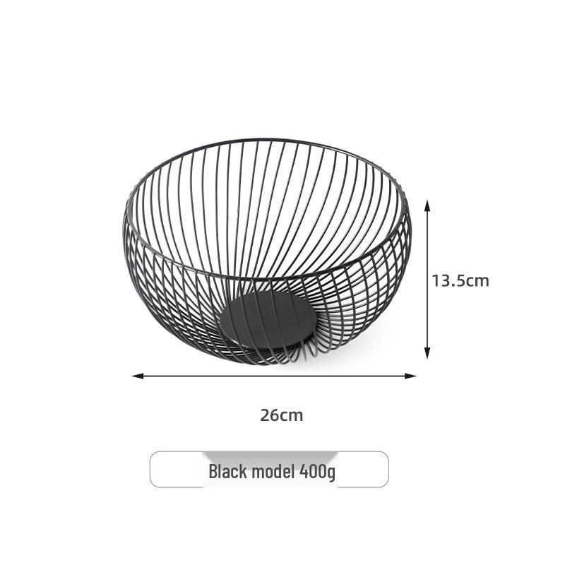 Modern Simple Iron Art Fruit Basket - Creative Hollow Design for Home Living Room Storage