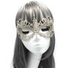 Halloween-Augenabdeckung, exquisite Spitzen-Halbgesichtsmaske mit Strass-Dekoration für Party, Cosplay, Bühnenzubehör