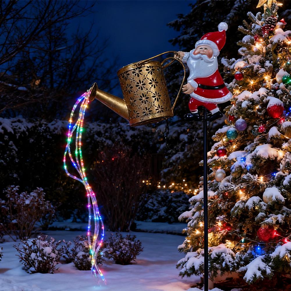 Christmas Solar Stove Lights Garden Lawn Decoration Christmas Water Kettle For Garden Lawn Water Ornaments Outdoor Decor