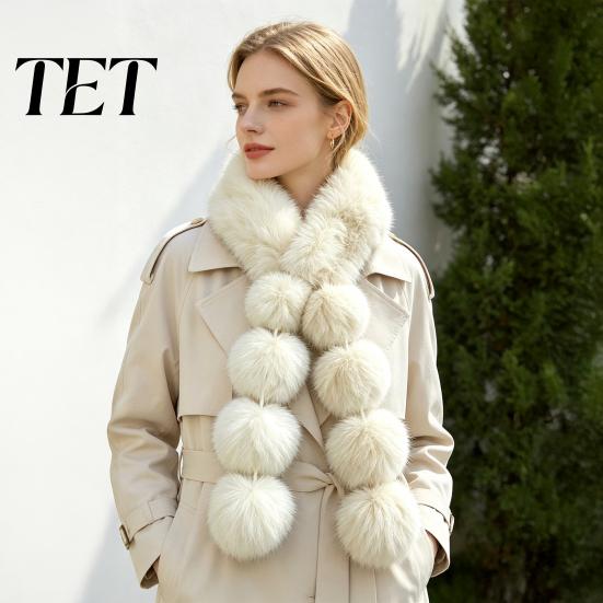 Convenient Magnetic Closure Scarf Women Faux Fur Scarf, Winter Neck Warmer with Buckle, Soft Fluffy Elegant Draping Design Plush Long Collar for Cold