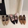 Mary Jane Women's Shoes In the Autumn of 2025, New High-end Pointed Rivets, Belt Buckles, Soft Soles, Inner Height-increasing Single Shoes
