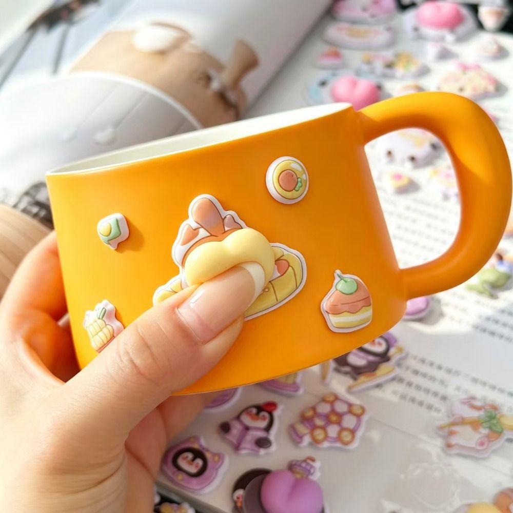 Silicone Foam Animal Belly Squishy Stickers 3D DIY Scrapbook Decor Stress Relief Decals for Kids