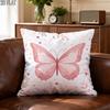 Pc D Flat Pillow Not Included Pink Butterfly Heart Pattern Cushion Cover Plush Romantic Bedroom Decor Gift Case