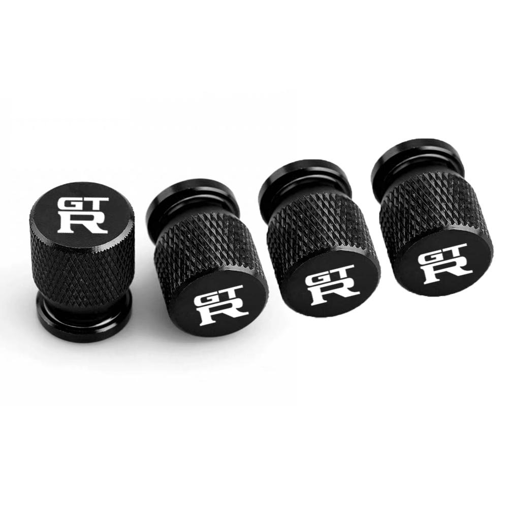 

4pcs Car Accessories Auto Wheels Rims Sticker Tire Valve Stem Caps GTR Emblem for Nissan Almera Qashqai Tiida Teana Xtrail Nismo чорний
