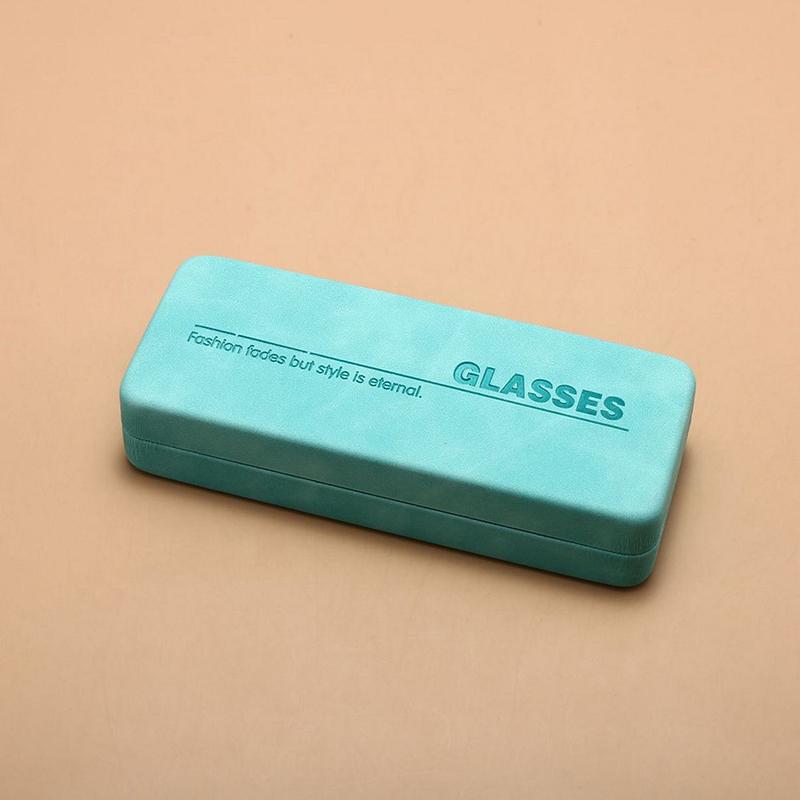 

1 шт. Прямоугольный кожаный портативный антистрессовый жесткий чехол для очков, защитный протектор для очков, чехол для хранения солнцезащитных очков небесно-голубой