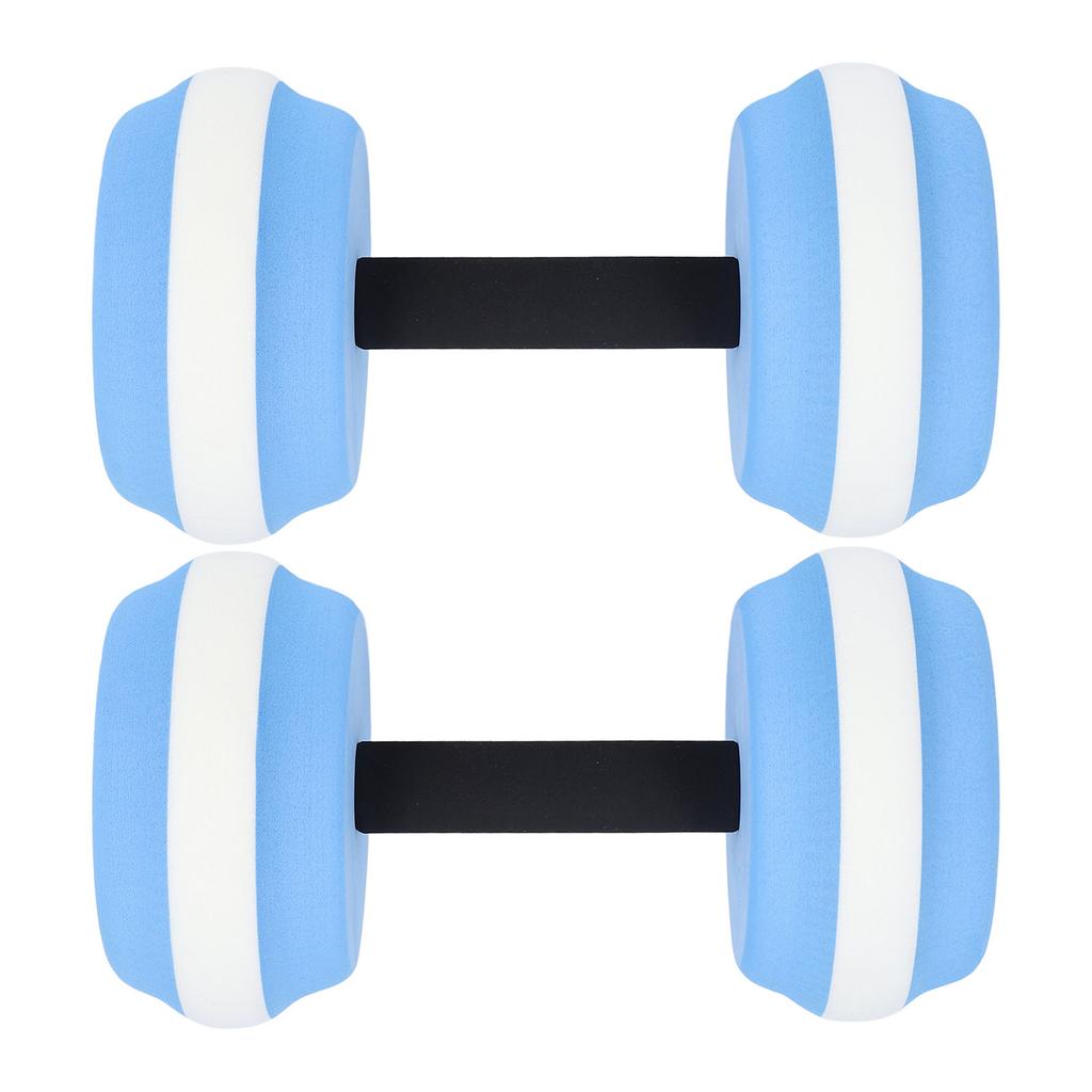 2PCS Water Dumbbells EVA Floating Dumbbell Fitness Barbells Equipment for Water Aerobic Exercise Blue and White