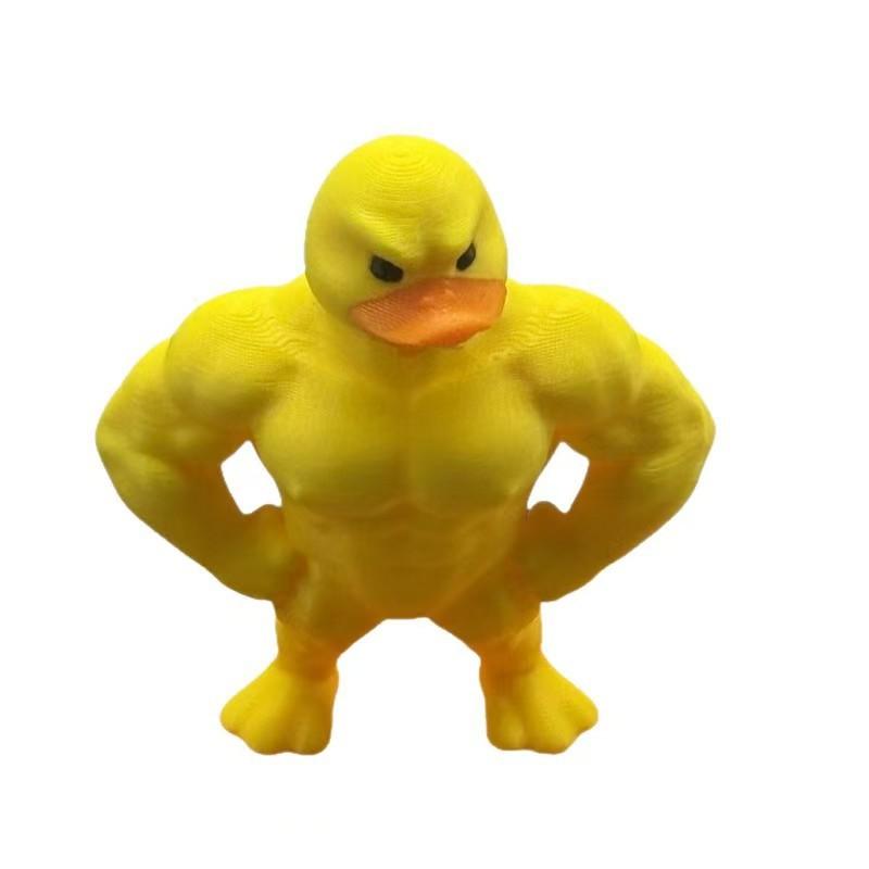 Creative Muscle Duck Statue Craft Duck Ornament Desktop Decoration Muscle Duck Statue 3D Desktop Home Indoor Outdoor Decor