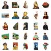50 Oil Paintings Art Graffiti Stickers Various Famous Paintings Stickers Diy Water Cup Mobile Phone Case Skateboard