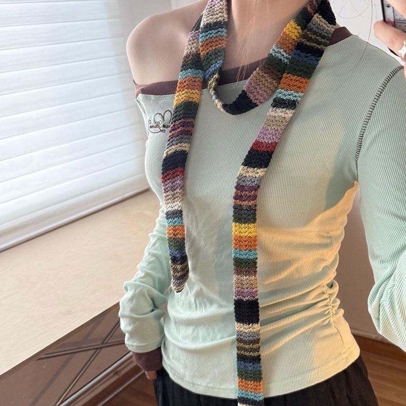 American Artistic Striped Sweet & Spicy Fashionable Women's Scarf for a Stylish Autumn & Winter Look