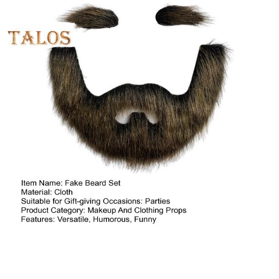 Fake Mustache And Eyebrow Set Self-Adhesive Fake Beard Costume Accessory Cosplay Prop for Masquerade Theater Stage