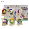 6Pcslots  Anime Figure Set Elf Ball Eevee Teacup Garden Succulent Plants Action Model Perfume Bottle Doll Toy Kids Gifts