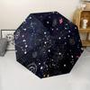 Sternenhimmel-Muster Neuer Automatischer Faltregenschirm, 1 Stück Tragbarer Reise-Regenschirm mit 8 Speichen, Unisex Outdoor-Sonnenschirm für Hallo