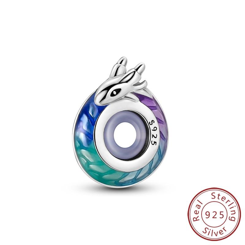 Copper Charms Beads Cute Fire Dragon Shaped Chameleon Charms Fit Original Pendants Bracelet Diy Women Jewelry Gift