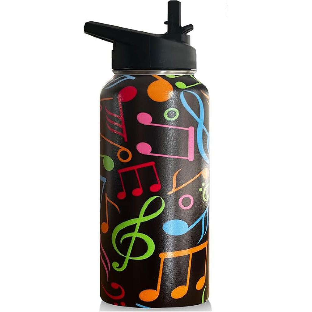 32oz Soccer Water Bottle Insulated Vacuum Stainless Steel Tumbler Travel Mugs With Straw for Gym Camping Hiking