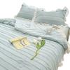 Washed Cotton Summer Quilt Four-Piece Set Korean Lace Airable Cover