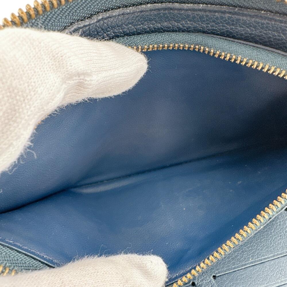 LOUIS VUITTON M80958 Monogram Ann Platt leather Zippy Vertical Purse Navy leather Used