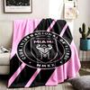 Inter Miami CF Thema Personalisierte Outdoor Flanelldecken Weich Und Für Alle Jahreszeiten Geeignet Perfekt Für Sofas Betten Und Camping