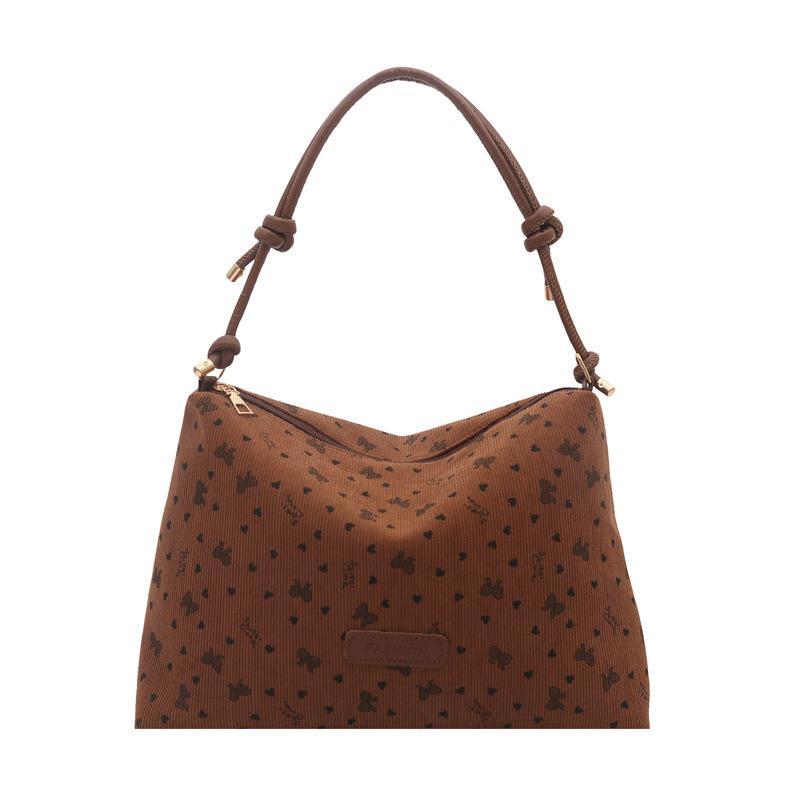 

Large capacity spring new women s bag fashion underarm bag versatile shoulder messenger bag tote bag коричневий